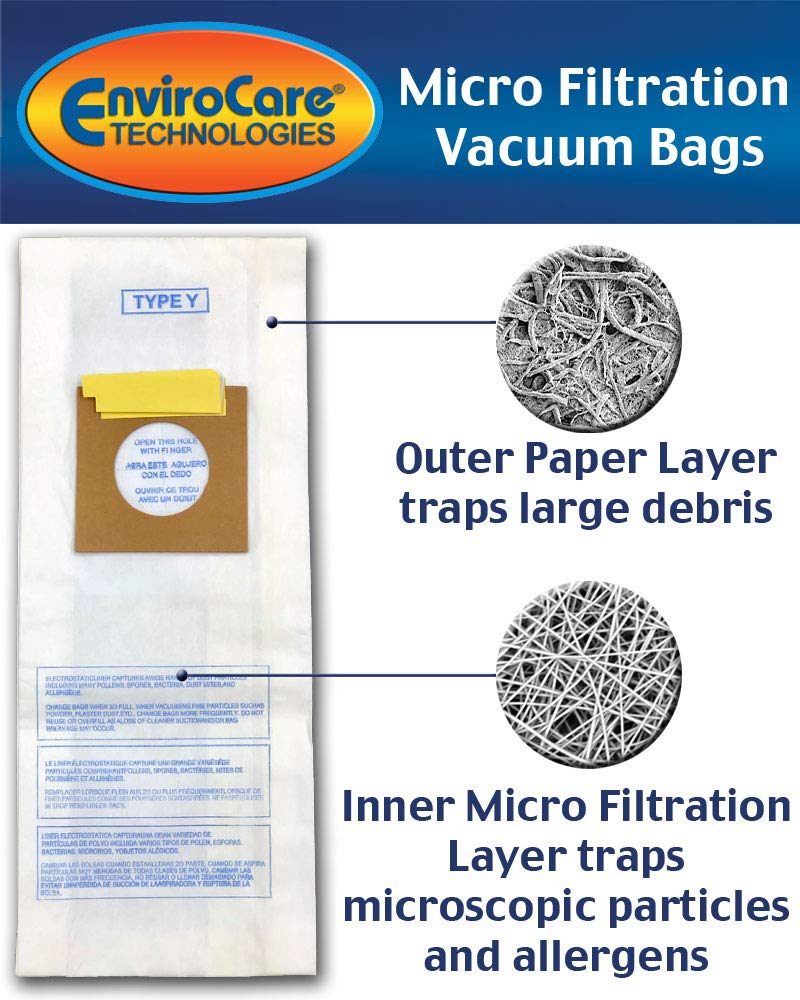 EnviroCare Type Y Replacement Micro Filtration Vacuum Bags Designed to fit Hoover Windtunnel Upright 18 Pack - Image 2